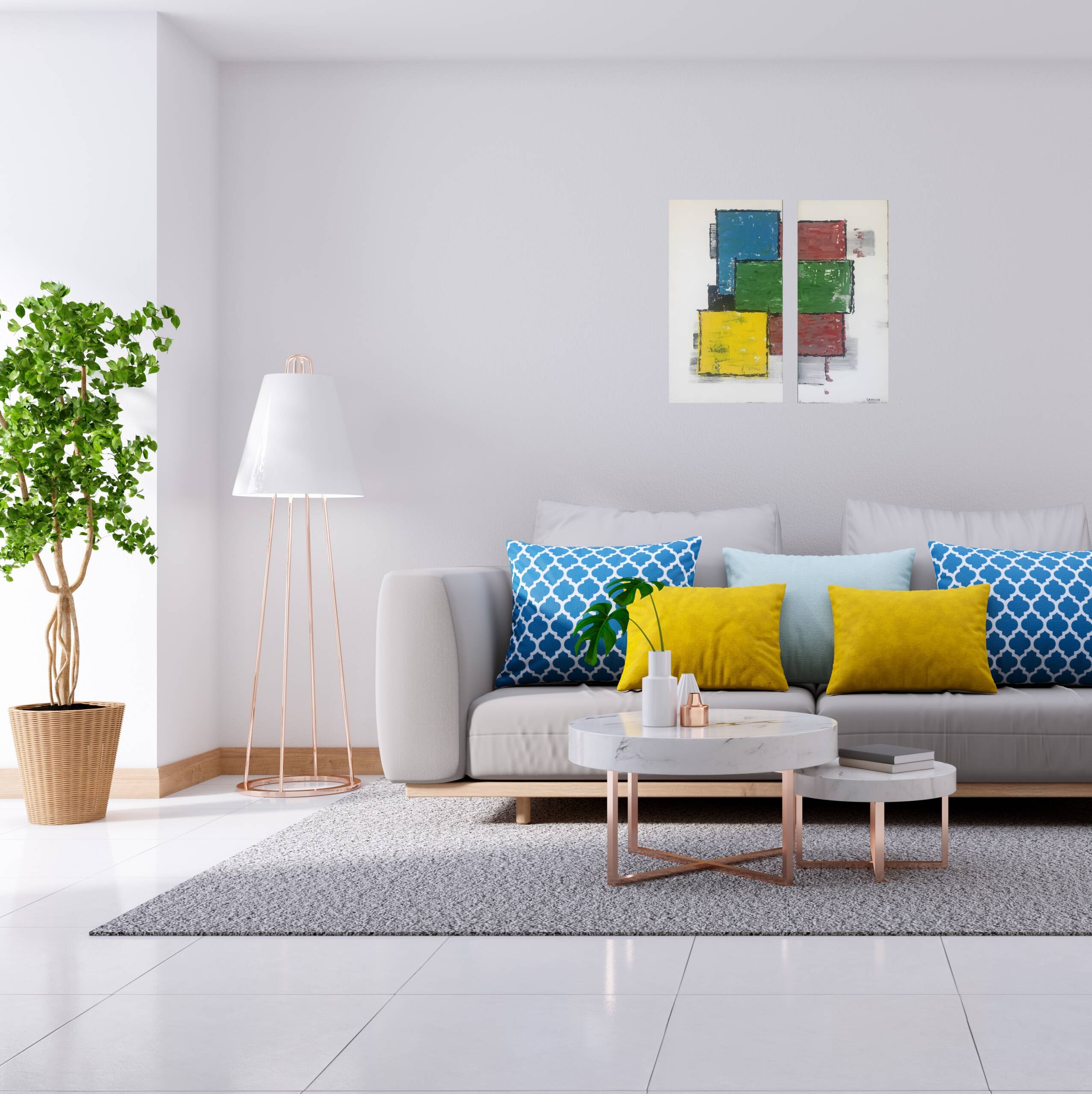 Artwork (2 pieces= 80*75 cm total, linen, acrylic, 009)