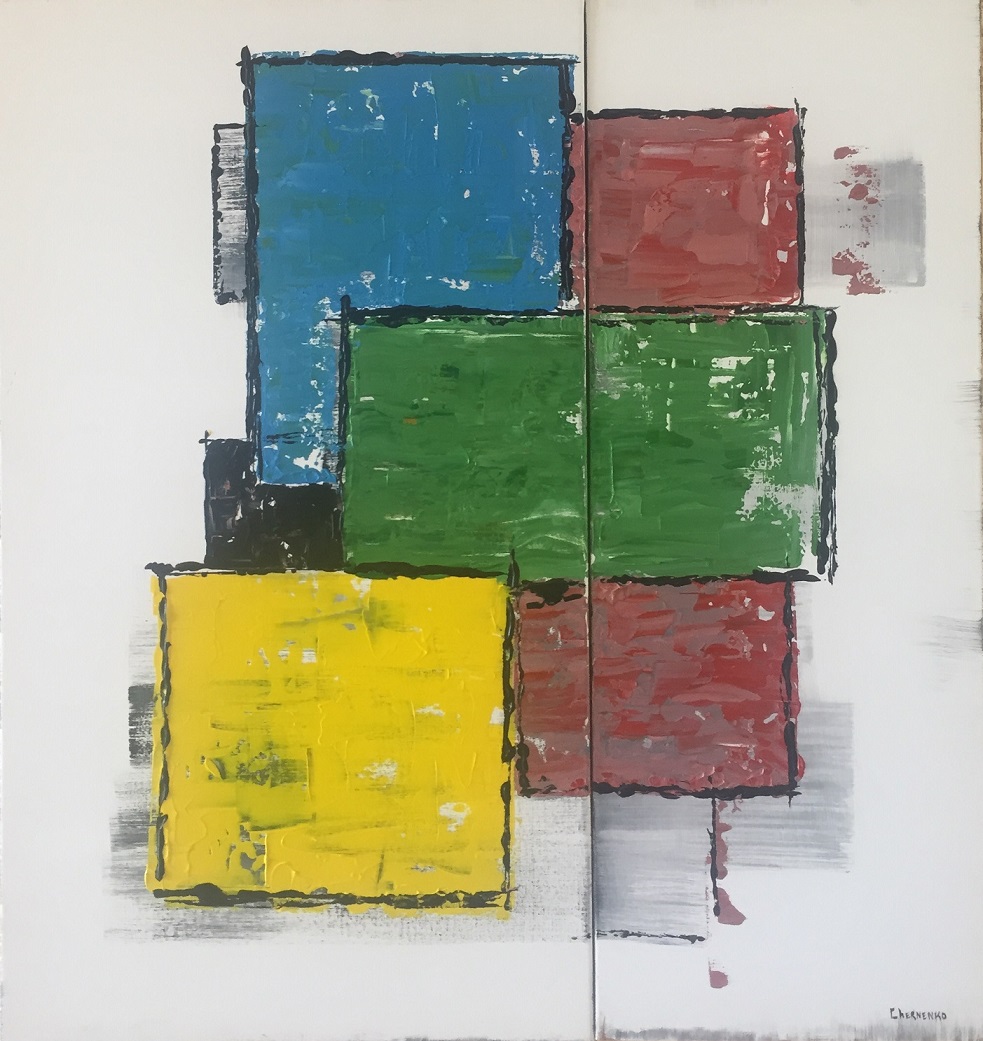 Artwork (2 pieces= 80*75 cm total, linen, acrylic, 009) - Зображення 2